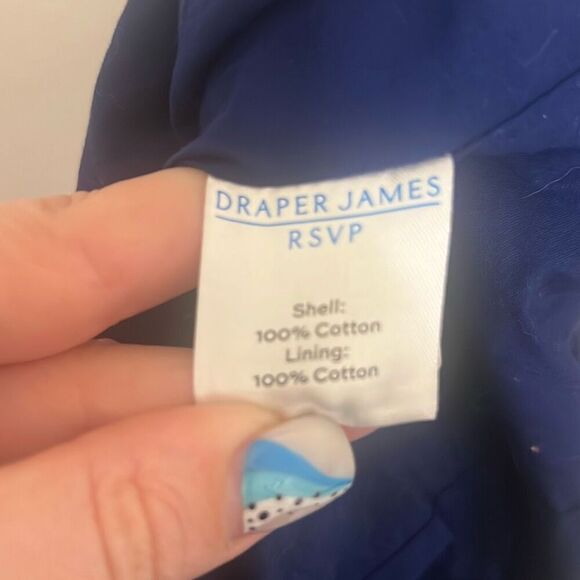 ✨Draper James Eyelet Textured Notch Lapel Blazer Sz XL Navy Jacket✨ - Picture 9 of 11